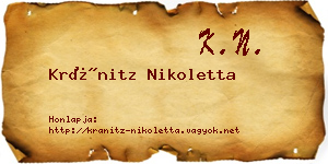 Kránitz Nikoletta névjegykártya