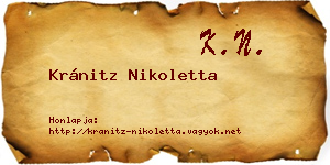 Kránitz Nikoletta névjegykártya