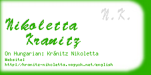 nikoletta kranitz business card
